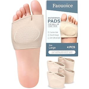 2 Pairs Metatarsal Pads, Ball of Foot Cushions for Women & Men, Foot Pads | Washable & Breathable Gel Insole, Ball Pain Relie