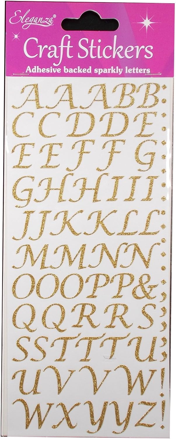 Eleganza Alphabet Set, Synthetic Material, Gold, 16.5 x 7.6 x 0.2 cm - Image 3