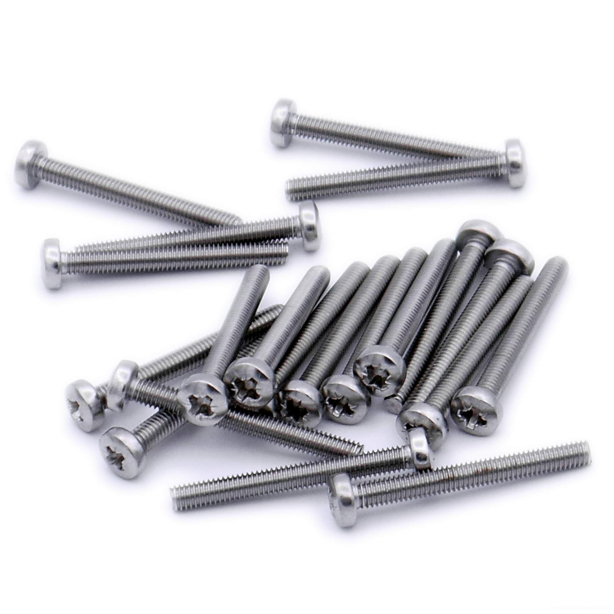 M4 (4mm x 10mm) Pozi Pan Machine Screw (Bolt) - Stainless Steel (A2) (Pack of 20)