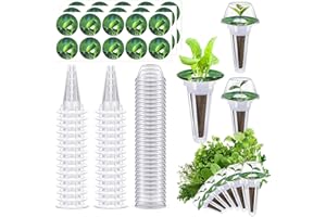 TOJOHIYI 90pcs Hydroponic Seed Pod Kit Include 30pcs Plant Replacement Basket Containers,30 Grow Domes and 30 Seed Label Compatible with Hydroponic Growing Garden System(0.5 Inch,White)