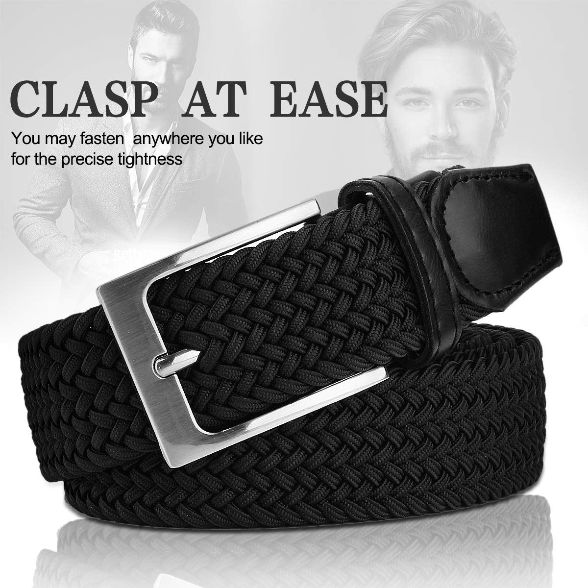 Fairwin Elastic Men's Stretch Belt – 1 3/8 Inch Width Nylon Tactical Belt With Quick-Release Buckle – Adjustable Work Belt For Jeans, Pants, And Outdoor Use
