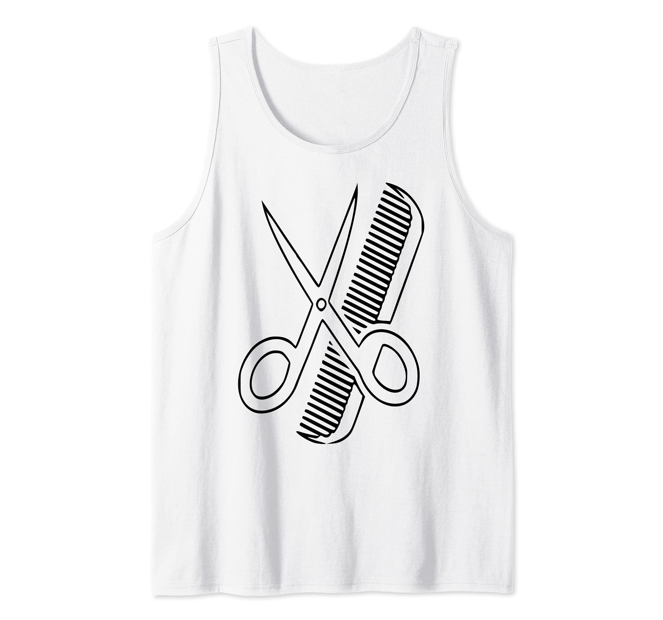 Barber Scissors And Comb Tank Top