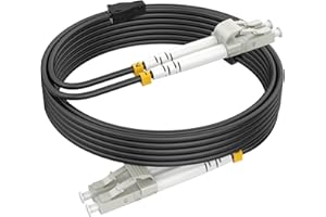 500ft/150m OM3 LC to LC Fiber Patch Cable Outdoor Armored, Fiber Optic Cable Multimode, 10/40GB Duplex 50/125um LSZH Black 𝙍