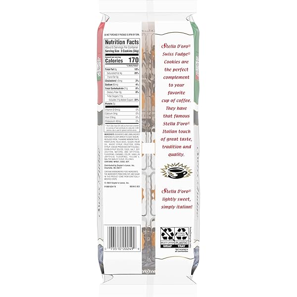 STELLA D’ORO COOKIES, SWISS FUDGE, 8 OZ