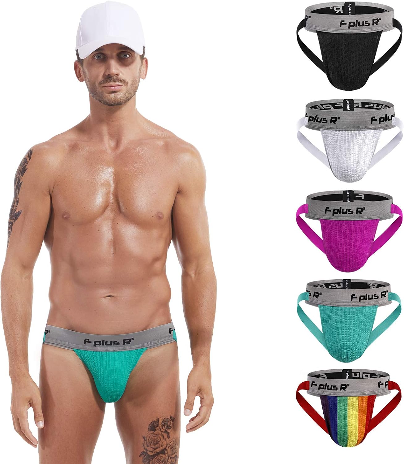F plus R 2 Inch Waistband Men's Athletic Supporter Jockstrap at  Men’s Clothing store