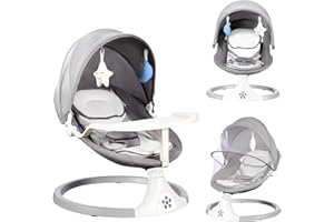 R RUISHENG Baby Bouncer for Infants, 5-Speed Electric Bluetooth Baby Rocker Chair for Newborns, Toddler Portable Baby Rocker with Remote Control, Suitable for Babies Infants 0-12 Months Less Than 26 lbs