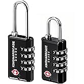 Kinghardcase 2 Pack TSA Locks for Luggage, 4-Digit Combination Travel Locks for Gun Cases, Toolboxes, Ammo Cases, Bags, Suitcases, Backpacks, Resettable Zinc Alloy Lock with Hook