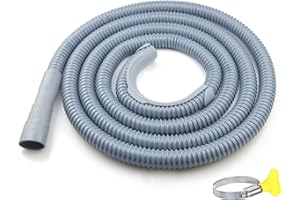 BINAZON Universal Washing Machine Drain Hose - 12 Ft Drain Hose Kit for Washer, Dishwasher - Flexible Discharge Hose for LG/GE/Samsung, Fit 1Inch, 1-1/8 Inch or 1-1/4 Inch Drain Outlets (12 FT Lengths)