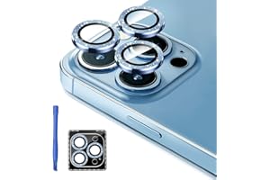 Jeluse [3X2 Pack] Designed for iPhone 13 Pro/iPhone 13 Pro Max Camera Lens Protector, 9H Tempered Glass Screen Protector Cover [Alignment Kit Eazy installation] Metal Individual Ring