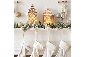 FTEJUWJ 2Pc Christmas Gingerbread Village House Gingerbread Figurines Table Decorations Resin Xmas Gingerbread House Christma