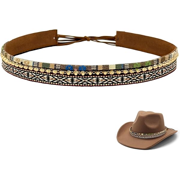 RainFlowwer Leather Cowboy Hat Bands for Men Women Western  display picture 3