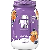 Maxler 100% Golden Whey Protein - 24g of Protein per Serving - Whey Protein Powder for Pre Post Workout - Fast-Absorbing Whey Concentrate, Isolate & Hydrolysate Blend - Blueberry Muffin 2 lb