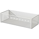 LIFEFAN Magnetic Basket Organizer Holder for Fridge Magnetic Storage Bin Box Containers for Refrigerator Whiteboard Classroom (Large, White)