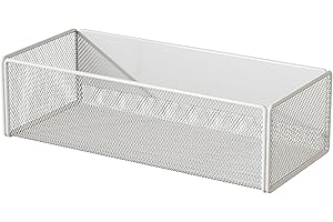 LIFEFAN Magnetic Basket Organizer Holder for Fridge Magnetic Storage Bin Box Containers for Refrigerator Whiteboard Classroom (Large, White)