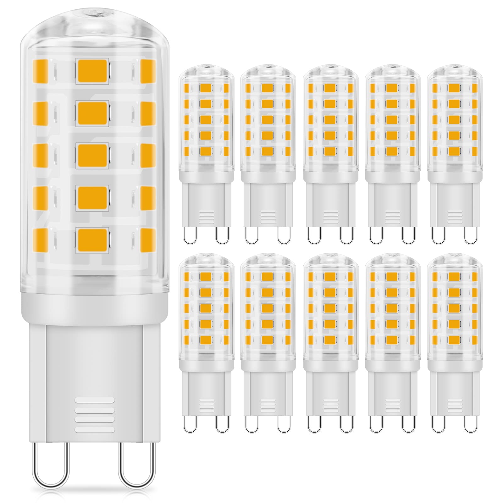 TiooDre G9 LED Bulb, 3.5W Warm White 3000K 400LM G9 Capsule Bulbs, Non-dimmable Energy Saving for Ceiling Lights, Chandelier, Wall Light - 10Pack — image 1