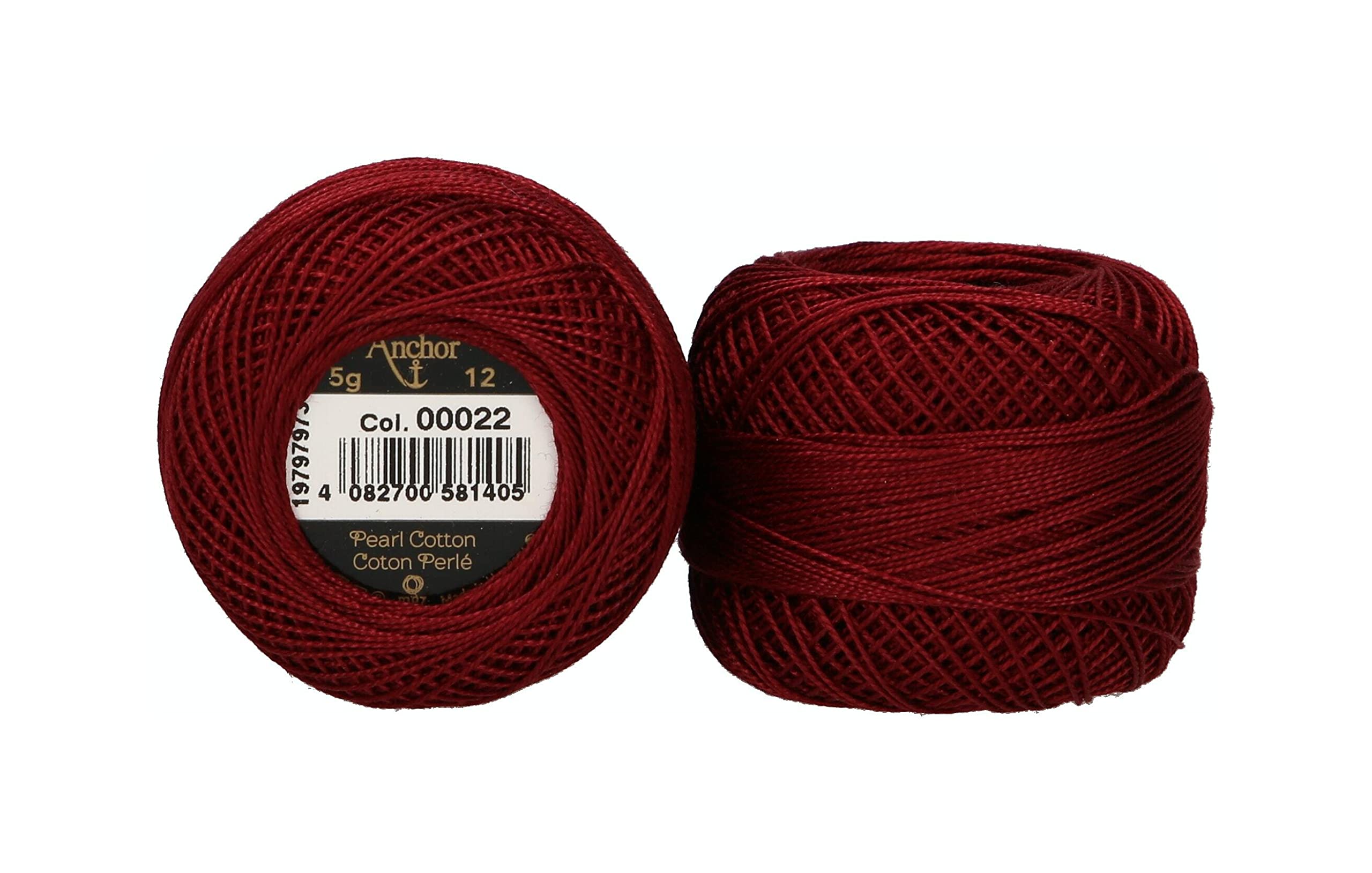 ANCHOR Pearl Yarn, Thickness: 12, Packaging: 5G, Running Length: 56M 22 Embroidery Threads