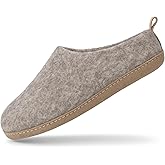 HAUSSIMPLE Wool Indoor Slippers - Natural Organic Wool, Genuine Leather Sole, Handmade in Nepal - Cozy, Warm, Soft, Unisex Non-Slip House Shoes for Men & Women - Perfect for Winter Comfort