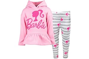 Barbie Girls Fleece Hoodie and Leggings Outfit Set Toddler to Big Kid Sizes (2T - 18-20)