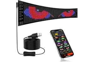 Super RGB LED Eyes for Car Windshield, 15"x4" LED Eye for Motorcycle Windshield, Devil Eye Lights for Front Window, Smart Remote & APP Control, Custom Text Pattern Animation Flexible Display