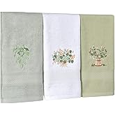 LVDXVG Hand Towels for Bathroom Kitchen 13.3x29.5 Inch Decorative Towels 3 Pcs (Green Hand Towels)