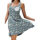 V FOR CITY Women's Built in Bra Summer Casual Tank Dress with Pockets Trendy Square Neck Sleeveless Racerback Sundress 2026