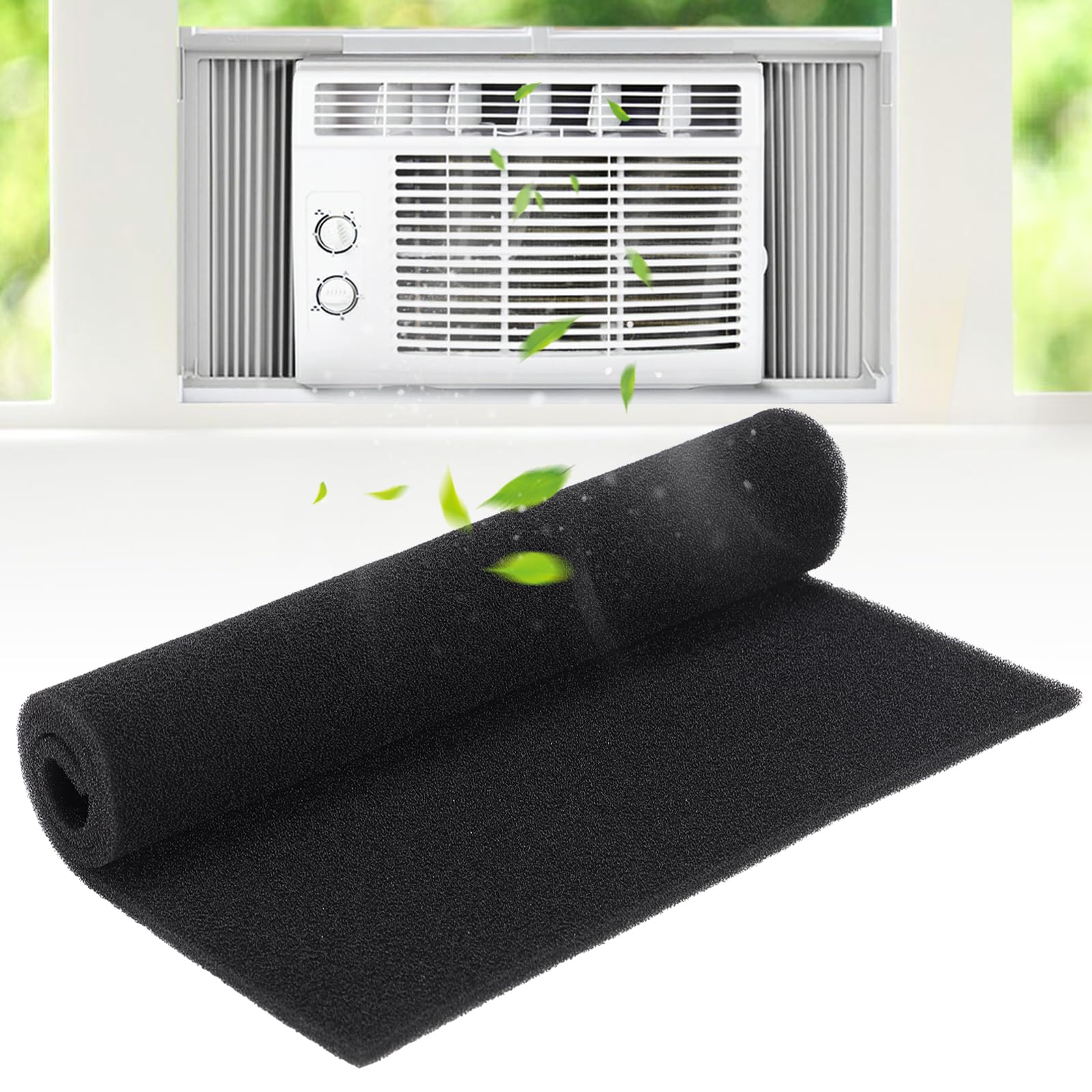 Photo 1 of 15.7" x 27.6" Extra Large Cuttable Air Conditioner Filters - Cut to Fit Carbon Pad Air Purifier Filters, Washable Reusable Foam Pad Pre Filter Roll for Air Filters AC Window Unit Charcoal Sheet