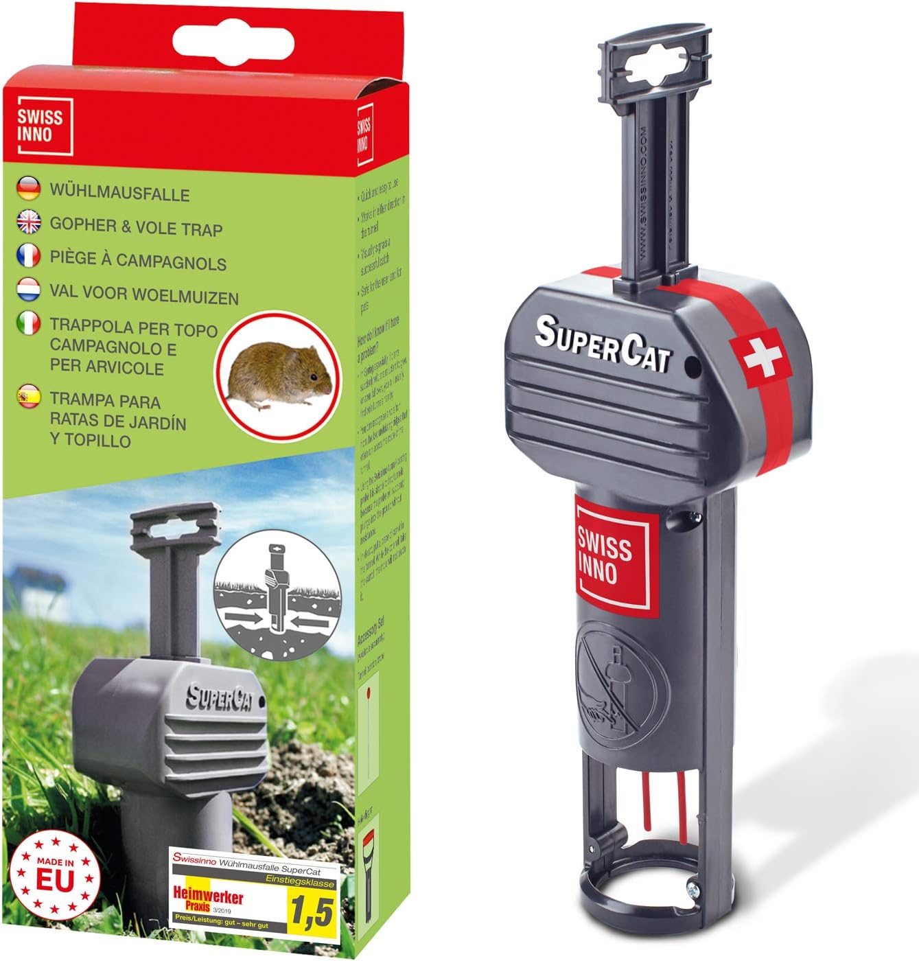 SuperCat Wühlmaus-Falle: Effiziente Schlagfalle, kein umständliches Graben oder Kraft erforderlich, 2 x 1er Set