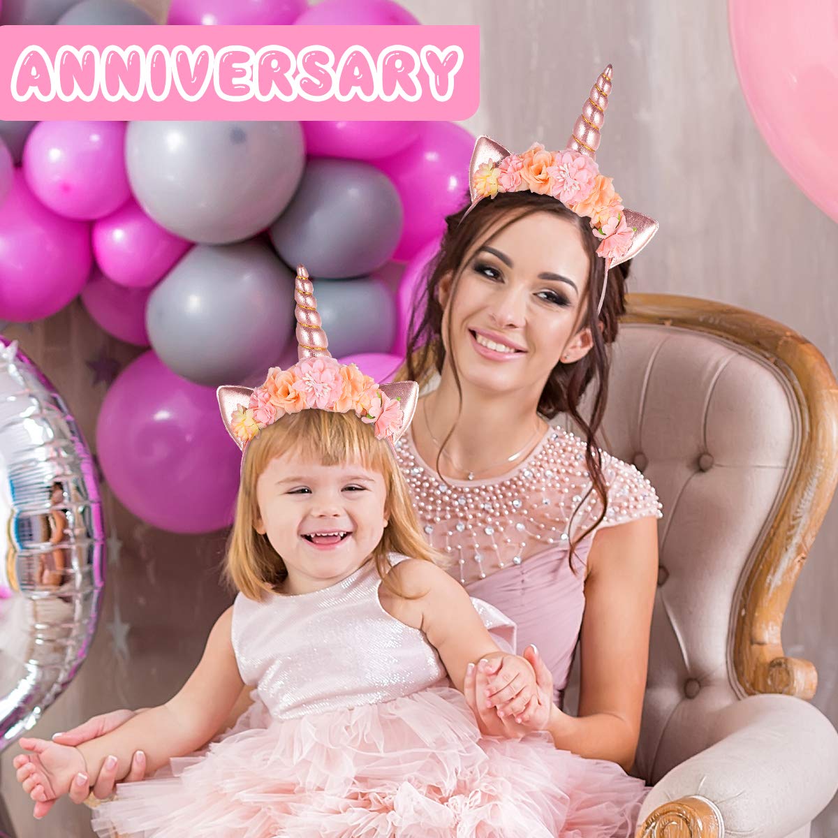 NICEAUTY Unicorn Headband for Girls 【2020 NEWEST】 with Wig Clip, Halloween Headbands for Women, Unicorn Party Favors, Unicorn Birthday Decorations : Beauty