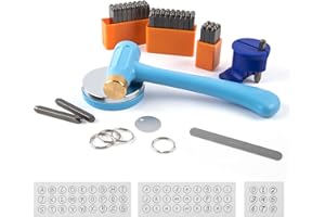 WWahuayuan Jewelry Stamping Kit, Letter Number Punch Set, Metal Stamping Tools with Hammer for DIY Jewelry Making (A-Z, a-z, 0-9) Valentine's Day Gifts
