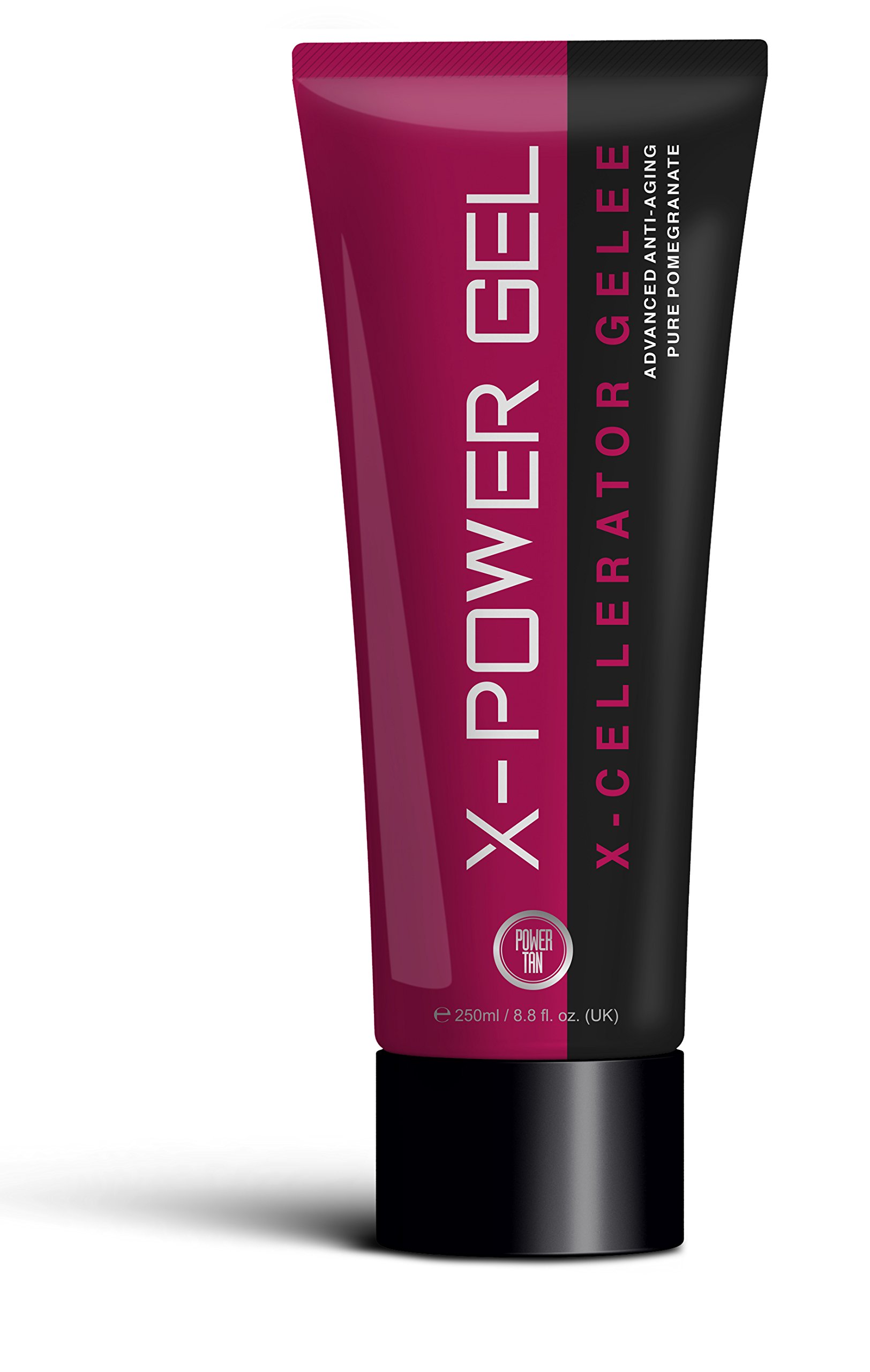 X-Power Gel Sunbed Tanning Accelerator Fast Absorbing Tanning Gel with Hemp & Vitamin E Deep Long-Lasting Tan Tingle-Free Pomegranate Fragrance For All Skin Types | 250ml