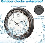 Crosstime 18 Inch Outdoor Clock with Thermometer Waterproof Bronze Garden Clock view 7