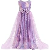 EULIMENE Girls Sequin Dress Sleeveless Princess Birthday Dress Graduation Wedding Party Formal Pageant Dresses for Girls 3-7Y