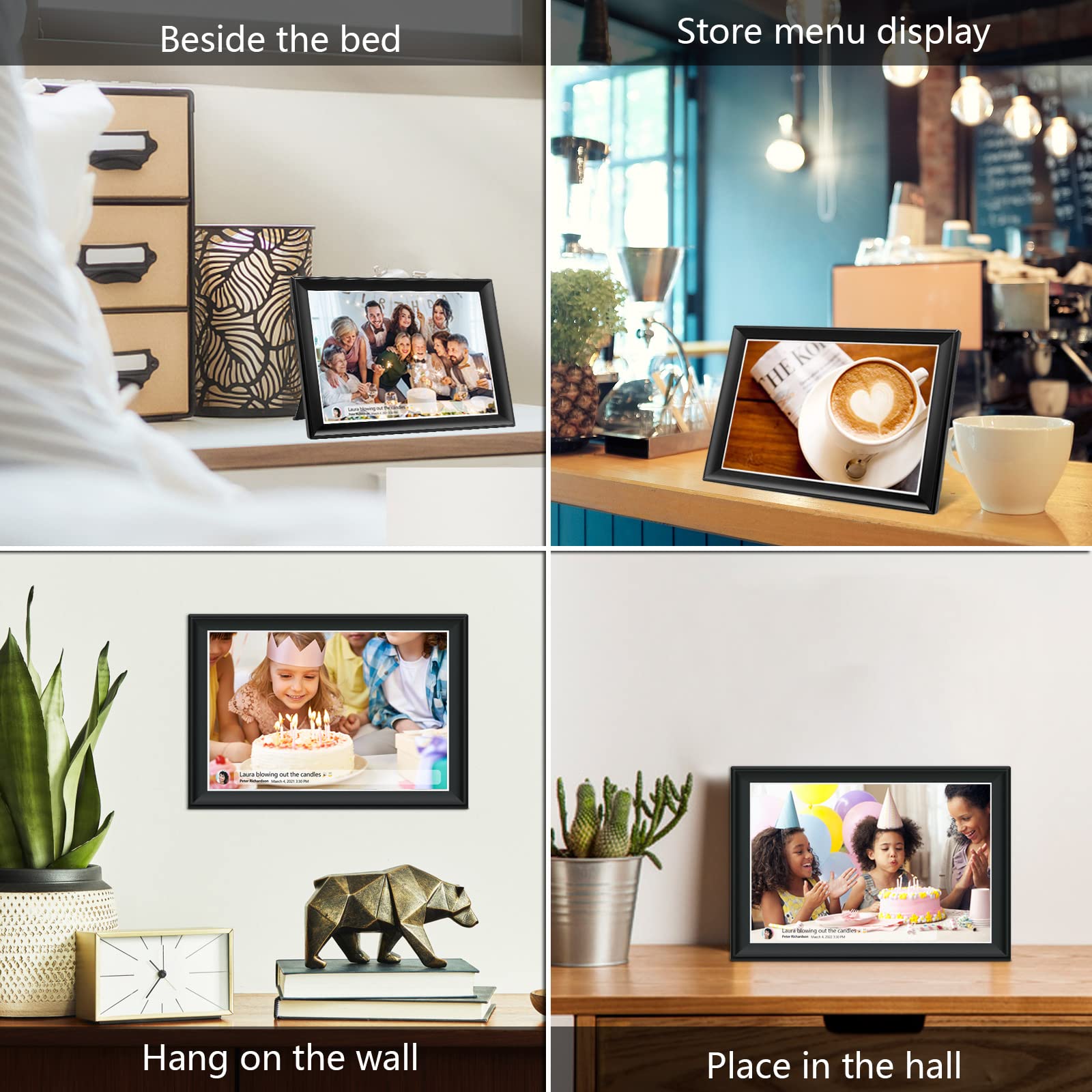 64GB FRAMEO 10.5 Inch Smart WiFi Digital Photo Frame 1920x1280 FHD IPS LCD Touch Screen, Auto-Rotate, 64GB Storage, Support SD Card & USB Drive, Share Moments Instantly via Frameo App from Anywhere