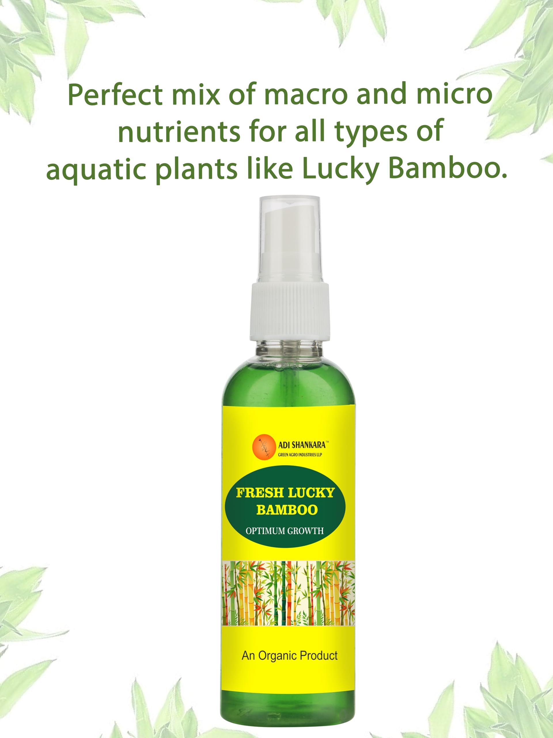 Fresh Lucky Bamboo Organic Plant Growth Spray, Optimum Growth Nutrient, 100 ml*3,ADI SHANKARA GREEN AGRO INDUSTRIES 2