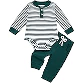 QUEKRE Baby Boy Clothes Ribbed Knitted Long Sleeve Romper Solid Pants Fall Winter Outfit Set