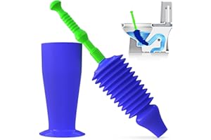 Luigi's World's Best Plunger - Unclogger Tools for Unblocking Toilet - Heavy Duty Plungers with Unique Unblocker Design - Remover Tool to Unblock Toilet Blockage - Blue and Green