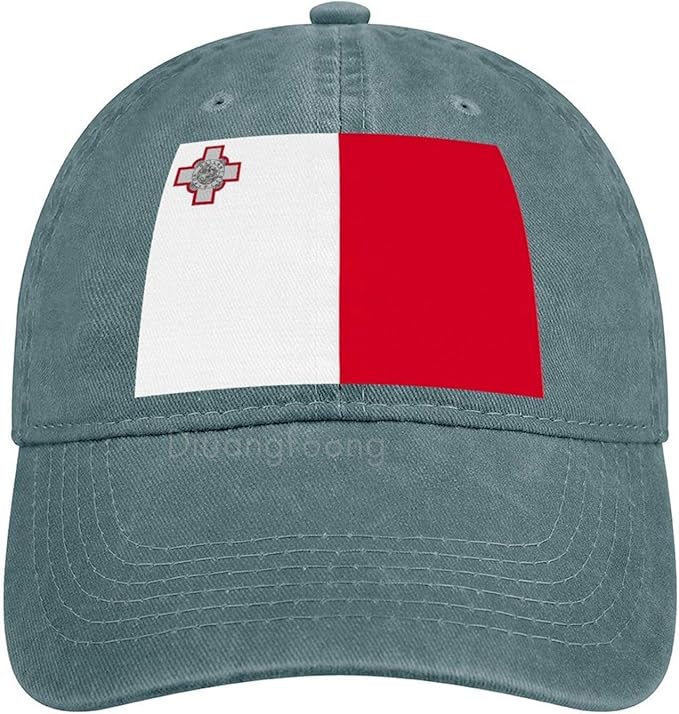 Malta Flag Classic Cowboy Baseball Cap Adjustable Denim Cap at Amazon