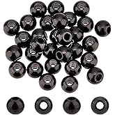 UNICRAFTALE About 30pcs 8mm Electrophoresis Black Stainless Steel Loose Beads Round Beads Metal Rondelle Spacer Bead 3mm Small Hole Beads for Jewelry Making