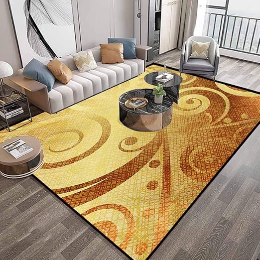 Alfombra moderna y suave para recámara de 4 x 6 pies, diseño de lona