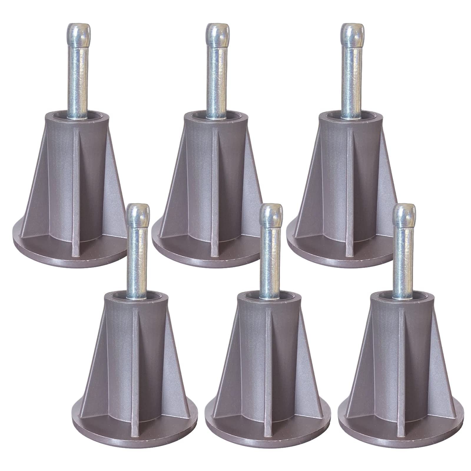 Photo 1 of Home's Place Steel Stem Bed Frame Feet to Replace Wheels. Replacement Feet Make Your Bed Sturdy and Protect Floor. Easy to Install. Set of 6