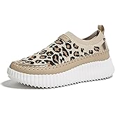 LUCKY STEP Platform Sneakers for Women Slip on Knit Chunky Fashion Casual Retro Braided Tennis Lightweight Walking Shoes