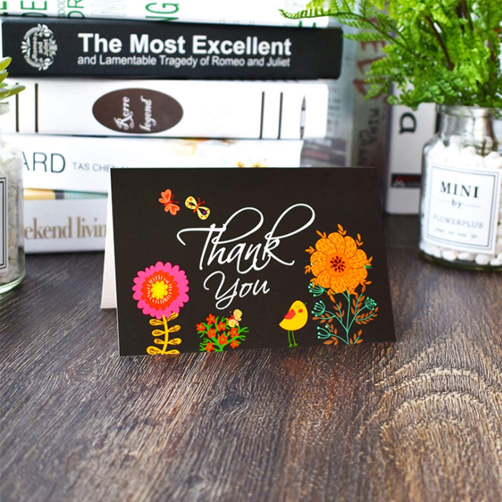 FuturePlusX Thank You Cards, 48PCS 4 x 6 Inch Floral Thank You Notes Bulk Pack Blank Inside Greeting Cards with Envelopes and Stickers for Weddings Baby Shower Parties Business