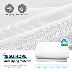 Quictent 24X24FT 185G HDPE Square Sun Shade Sail
