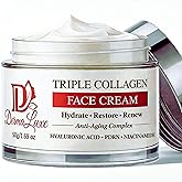 Science-Backed Anti-Aging Face Cream—Radiant Glass Skin K-Beauty, Triple Collagen + Hyaluronic Acid + PDRN Salmon DNA for Visible Firming & Deep Wrinkle Smoothing | Lightweight & Non-Greasy, 1.7 oz