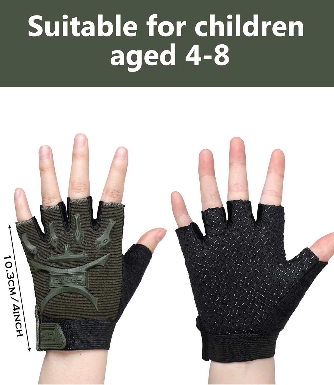 4 Pairs Kids Cycling Gloves Half Finger Bike Gloves Non-Slip Mitten Sport Gloves for Boys and Girls: Clothing