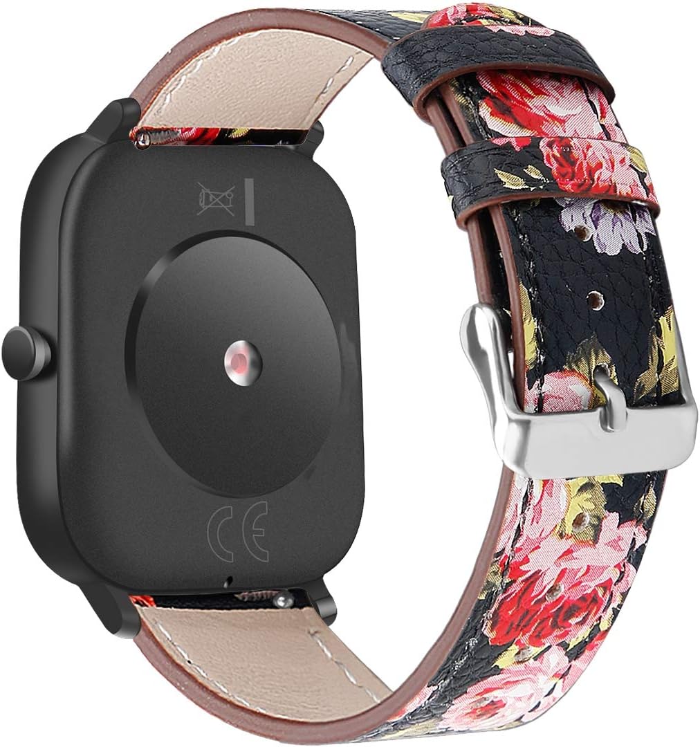 Classicase Quick Release Leather Watch Strap compatible with Ticwatch 2 / C2 (20mm) / E Band (20mm, Multicolor 24)