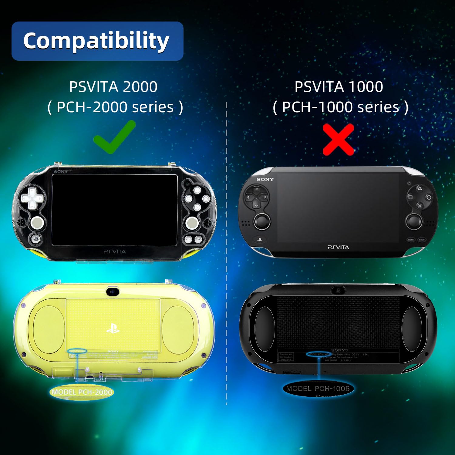 OSTENT Protective Clear Crystal Hard Guard Case Cover for Sony PS Vita PSV 2000 PCH-2000