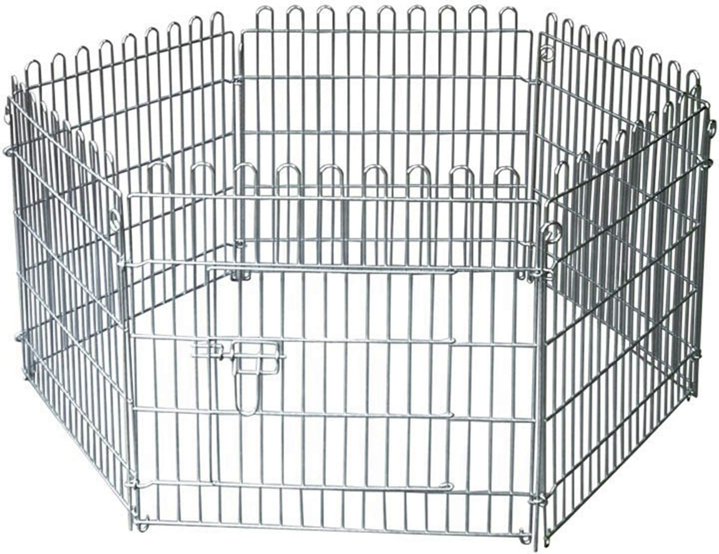 Tammible 6 Panels 24''H* 26''L / 65H * 61L cm Metal Large Dog Fence Pet Pen Portable Outdoor Kennel Cage Dog Playpen