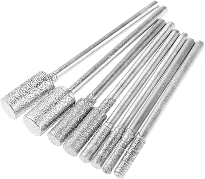 Amazon 8本セット 研削用ドリルビット ダイヤモンド マウントポイント 円筒形 シャンク シリンダー形 取り付け点 先端 研磨ビット 2 35mm 木工用ドリルビットセット