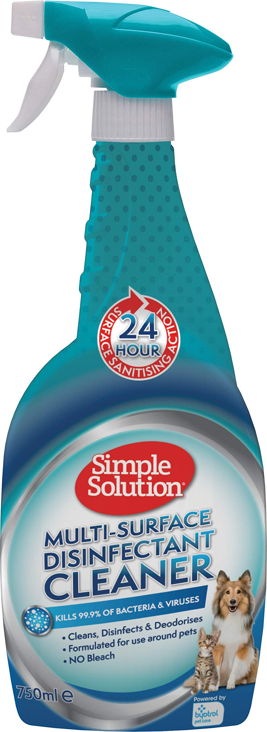 Simple Solution Disinfectant Cleaner, 24 hour Protection, Kills 99.99 Percent of Viruses - 750 ml